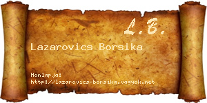 Lazarovics Borsika névjegykártya